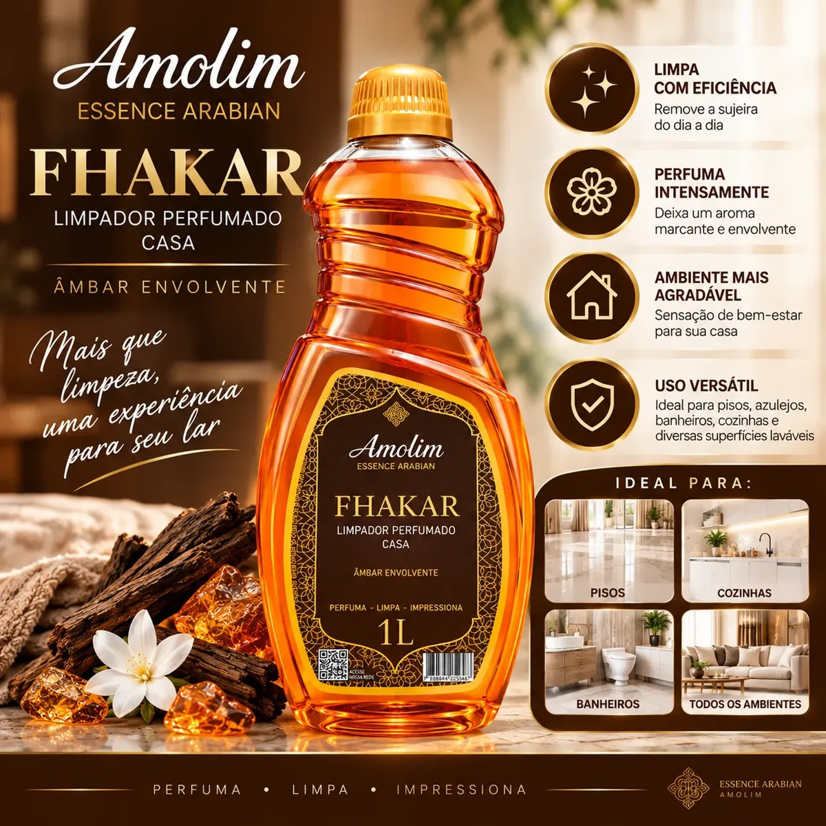 Componente do conjunto: Limpador Perfumado Essence Árabe Fhakar · 1 L