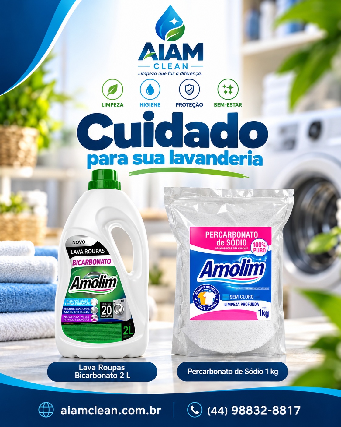 Kit Lavanderia: Lava Roupas 2 L e Percarbonato 1 kg