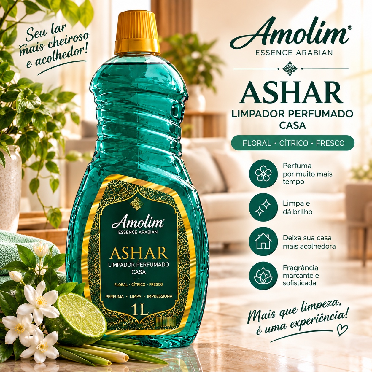 Limpador Perfumado Essence Árabe Ashar · 1 L
