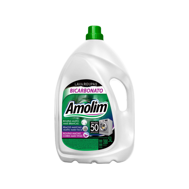 Lava Roupas Líquido com Bicarbonato Amolim Premium PEAD · 5 L