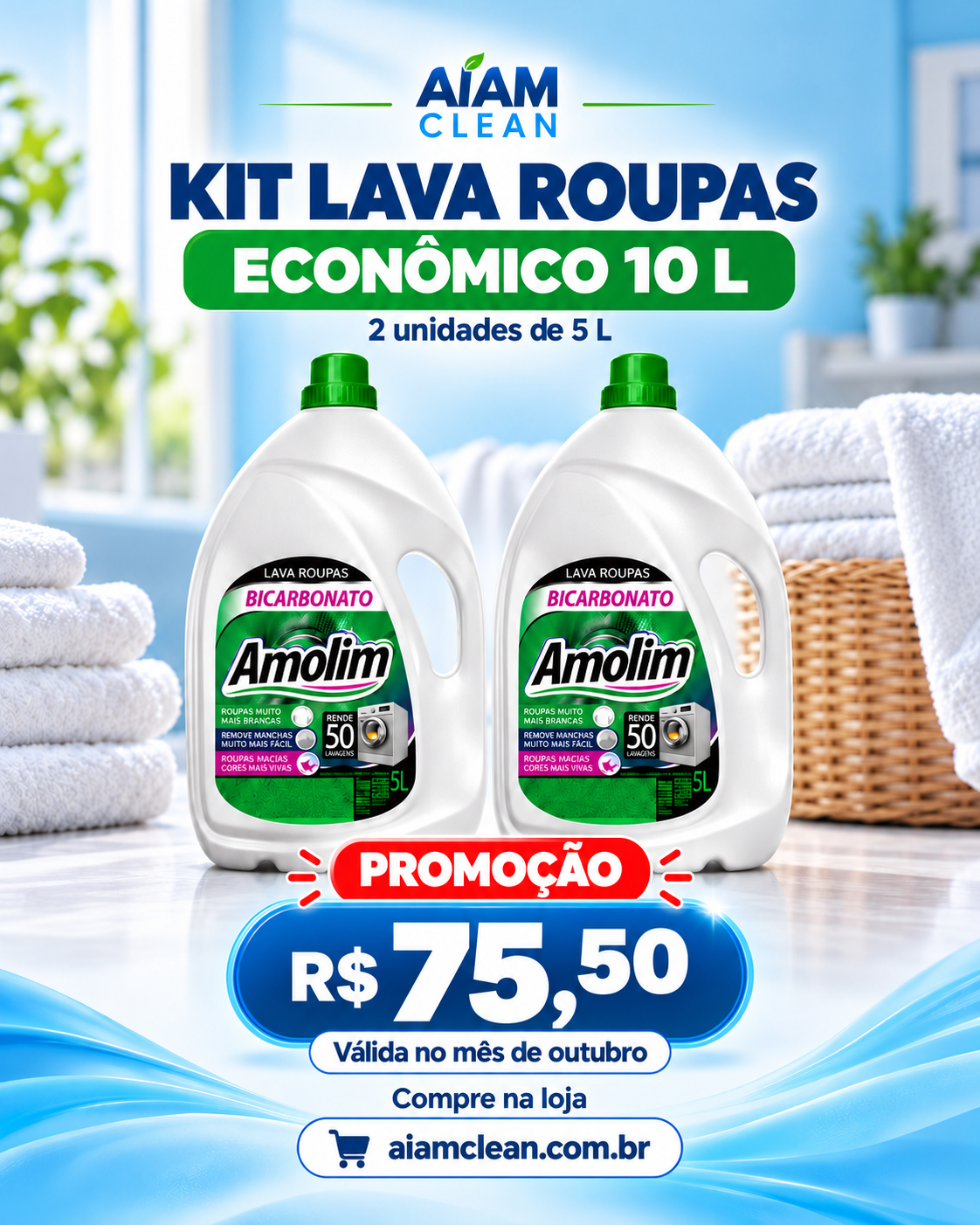 Lava Roupas Econômico 10 L · 2 Lava Roupas 5 L
